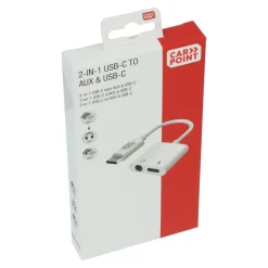 Carpoint Stekkers & Kabels<2-in-1 USB-C naar AUX en USB-C Adapter