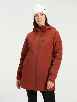 Human Nature Waterdichte Jassen|Softshell Jassen<Jaguas - Parka dames Rood - Bruin