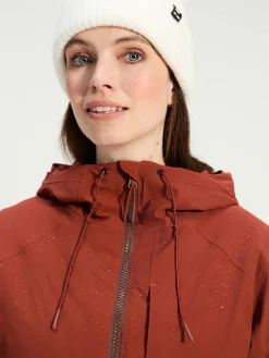 Human Nature Waterdichte Jassen|Softshell Jassen<Jaguas - Parka dames Rood - Bruin