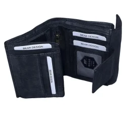 DAMES Bear Design Portemonnees>Jill - Portemonnee - Leer - Overslag - 9 pasjes