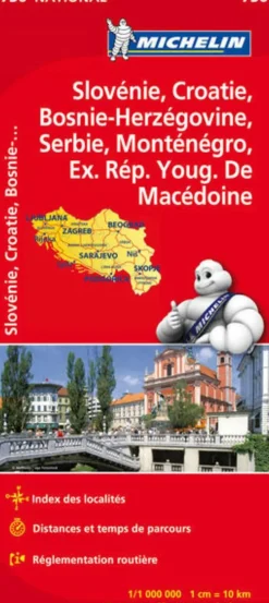 Michelin Wegenkaarten<Kaart National 736 Slovenië - Kroatië