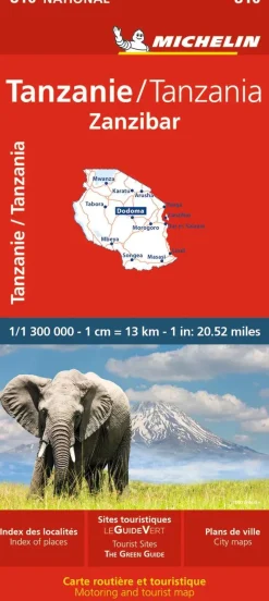 Michelin Wegenkaarten<Kaart National 810 Tanzania - Zanzibar