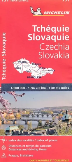 Michelin Wegenkaarten<Kaart National 731 Tsjechië - Slowakije