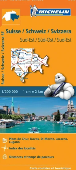 Michelin Wegenkaarten<Kaart Regional 553 Zwitserland Zuid-Oost