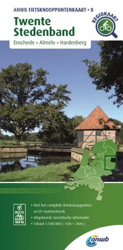 ANWB Fietskaarten|Fietskaarten>Knooppuntenkaart 8 Twente Steden