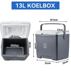 Brisby Koelboxen|Koelkasten<Koelbox - Lunchbox - 13L Grijs