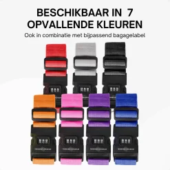 Thousandtravelmiles Bagageriemen>Kofferriem met cijferslot 180 cm – Blauw