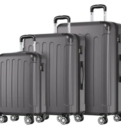 Trvlmore Koffers & Trolleys>Kofferset – 3 Delig – 38L – Donkergrijs