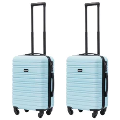 Blocktravel Koffers & Trolleys<Kofferset S ABS 39L met TSA-slot en 360° wielen Lichtblauw