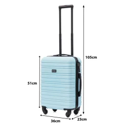 Blocktravel Koffers & Trolleys<Kofferset S ABS 39L met TSA-slot en 360° wielen Lichtblauw