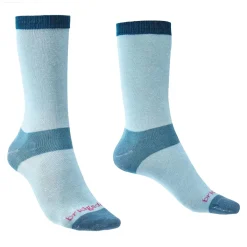 Bridgedale Sokken|Wandelsokken<Liner Coolmax Crew 2-pack -Dames Lichtblauw - Donkerblauw