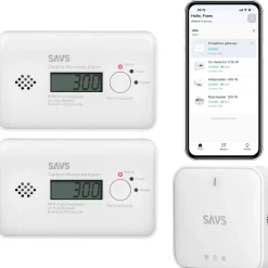Savs Koolmonoxidemelders<LinkSmart bundel 2 CO-melders, 1 Gateway