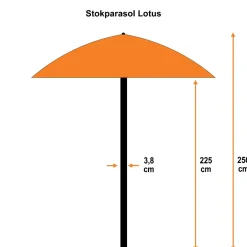 Garden Impressions Parasols & Windschermen|Parasols & Windschermen<Lotus Stokparasol incl voet en hoes Koper