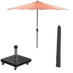 Garden Impressions Parasols & Windschermen|Parasols & Windschermen<Lotus Stokparasol incl voet en hoes Koper