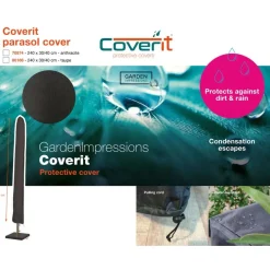 Garden Impressions Parasols & Windschermen|Parasols & Windschermen<Lotus Stokparasol incl voet en hoes Koper