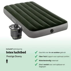 Intex Luchtbedden<Luchtbed - - 1P - 99x191 cm + pomp