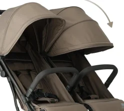 Deryan Buggy'S<Luxe Rolo X2 Dubbele Buggy - Inklapbaar Lichtbruin