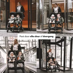 Deryan Buggy'S<Luxe Rolo X2 XL Dubbele Buggy - Inklapbaar Lichtbruin