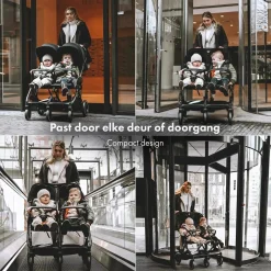 Deryan Buggy'S>Luxe Rolo X2 XL Dubbele Buggy - Inklapbaar