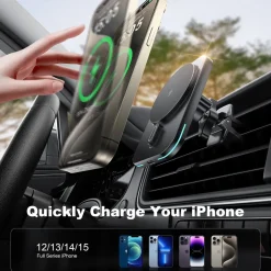 Caliber Telefoon & Tablethouders>MagSafe Qi2 Autolader 15W Ventilatierooster