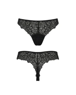 Moodies Undies Ondergoed<Menstruatie ondergoed - String lace Zwart