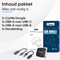 CarMe Draadloze Ontvangers<Mini 2-in-1 CarPlay & Android Auto Dongle V3