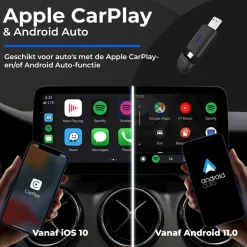 CarMe Draadloze Ontvangers<Mini 2-in-1 CarPlay & Android Auto Dongle