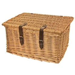 Brn Fietsmanden & -Kratten<Natuurlijke rieten mand met deksel, Maxi
