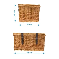 Brn Fietsmanden & -Kratten<Natuurlijke rieten mand met deksel, Maxi