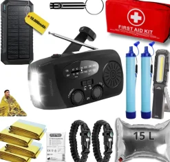 Noodradio Noodpakketten<Noodpakket L met Powerbank--Waterfilter