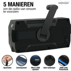 Noodradio Audio|Noodradio'S>® Solar Opwindbaar Met Batterijen