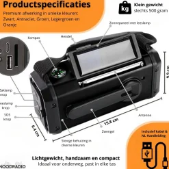 Noodradio Audio|Noodradio'S>® Solar Powerbank 10.000 mAh