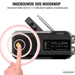 Noodradio Audio|Noodradio'S>Solar Powerbank Opwindbaar