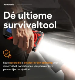 Thousandtravelmiles Audio|Noodradio'S<Noodradio met solar dynamo Bluetooth en powerbank Rood