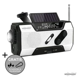 Noodradio Audio|Noodradio'S<® Solar Opwindbaar Met Batterijen Wit