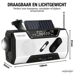 Noodradio Audio|Noodradio'S<® Solar Opwindbaar Met Batterijen Wit