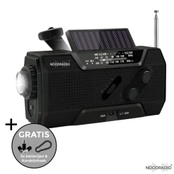 Noodradio Audio|Noodradio'S<® Solar Opwindbaar Met Batterijen Zwart