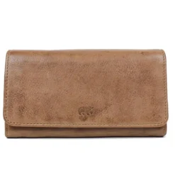 DAMES Bear Design Portemonnees>Noor - Leren portemonnee - Overslag - Dames