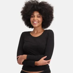 Bamboo Basics Thermoshirts|T-Shirts<2-Pack O-hals Shirts - Dames Zwart