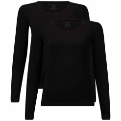Bamboo Basics Thermoshirts|T-Shirts<2-Pack O-hals Shirts - Dames Zwart