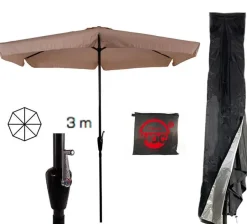 Cuhoc Parasols & Windschermen|Parasols & Windschermen>Parasol Ecru 3m + Redlabel Parasolhoes