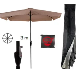 Cuhoc Parasols & Windschermen|Parasols & Windschermen>Parasol Ecru 3m + Redlabel Parasolhoes