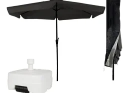 Cuhoc Parasols & Windschermen|Parasols & Windschermen>Parasol Taupe Ø3m Met Voet En Hoes