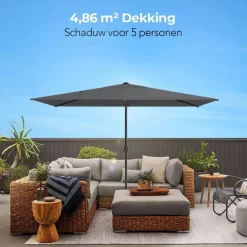 Lifegoods Parasols & Windschermen|Parasols & Windschermen<Parasol – 270x180cm – Crème Grijs