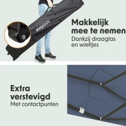 Lifegoods Partytenten<Partytent met Zijwanden – 3x4.5 m – Beige Blauw