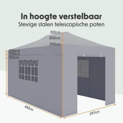 Lifegoods Partytenten<Partytent met Zijwanden – 3x4.5 m – Beige Grijs