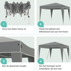 Lifegoods Partytenten<Partytent Plus – 3x3 m – Zwart Grijs