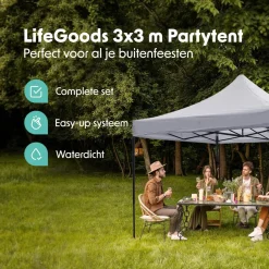 Lifegoods Partytenten<Partytent – 3x3 m – Easy-Up – Antraciet Grijs