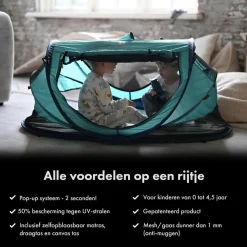Deryan Campingbedjes|Campingbedjes>Peuter luxe campingbedje - Zelfopblaasbare matras