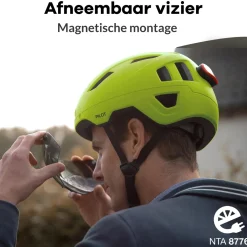 Go-off Fietshelmen Voor Volwassenen<PILOT fietshelm met regencap Fluor Geel
